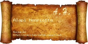 Alapi Henrietta névjegykártya